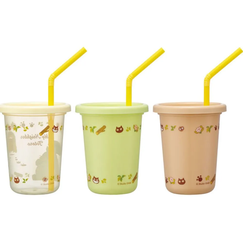 Discount Maison Ghibli 3 Glasses With Straw Set - My Neighbor Totoro
