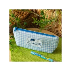 Clearance Maison Ghibli Blue Checkered Pencil Case - My Neighbor Totoro