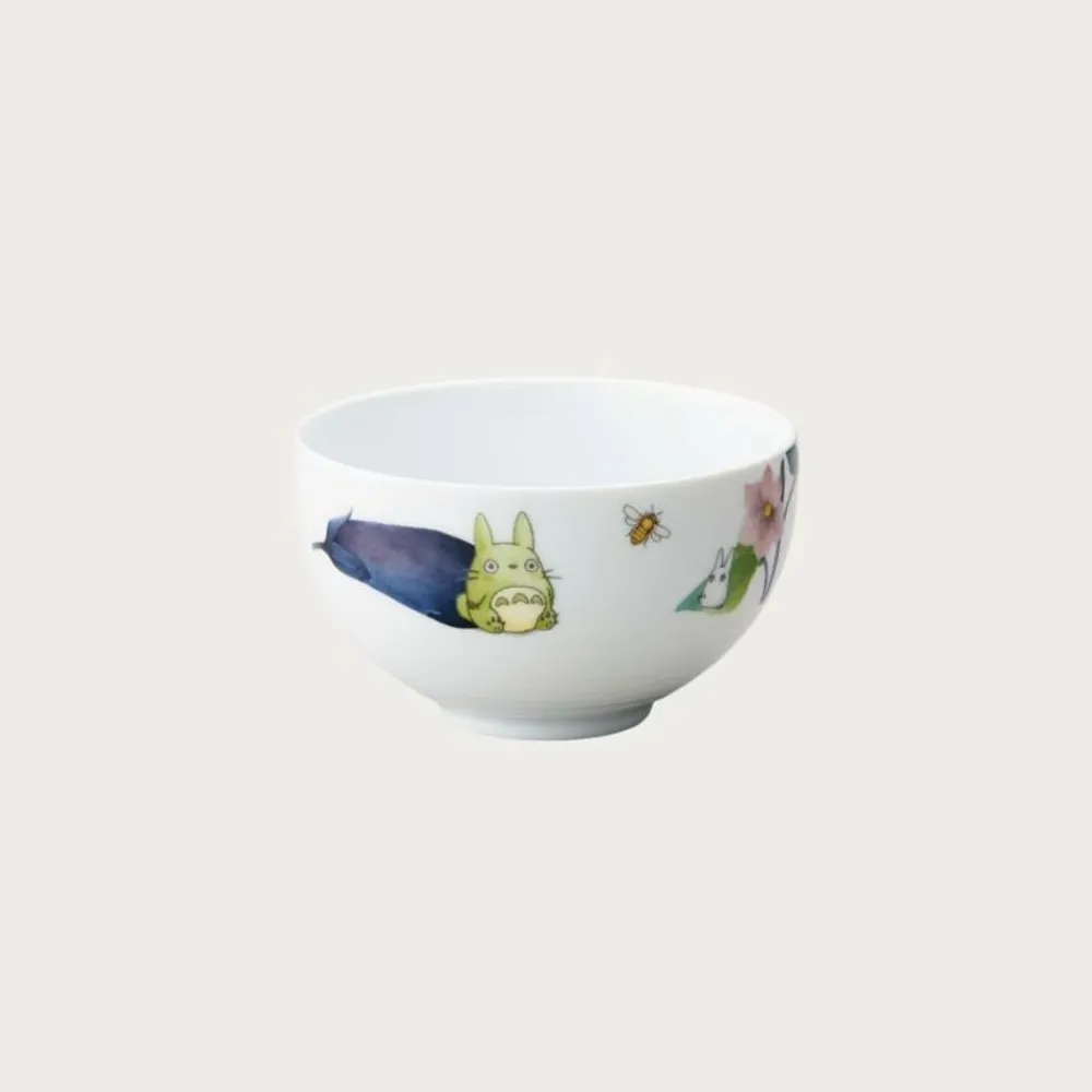 New Maison Ghibli Bowl 13Cm Totoro Eggplant And Flower - My Neighbor Totoro