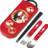 Outlet Maison Ghibli Dark Red Set Chopsticks Spoon Fork No Face - Spirited Away