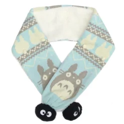 Sale Maison Ghibli Echarpe A Pompons Hiver Bleu Mon Voisin Totoro