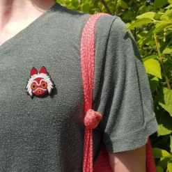 Discount Maison Ghibli Embroidered Jewel Brooch San'S Mask - Princess Mononoke