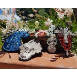 Clearance Maison Ghibli Embroidered Jewel Brooch Night Walker - Princess Mononoke