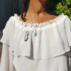 Hot Maison Ghibli Embroidered Jewel Brooch Walking Kodama - Princess Mononoke