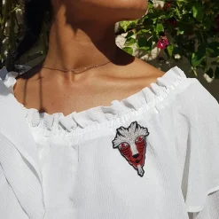 Hot Maison Ghibli Embroidered Jewel Brooch Great Forest Spirit - Princess Mononoke