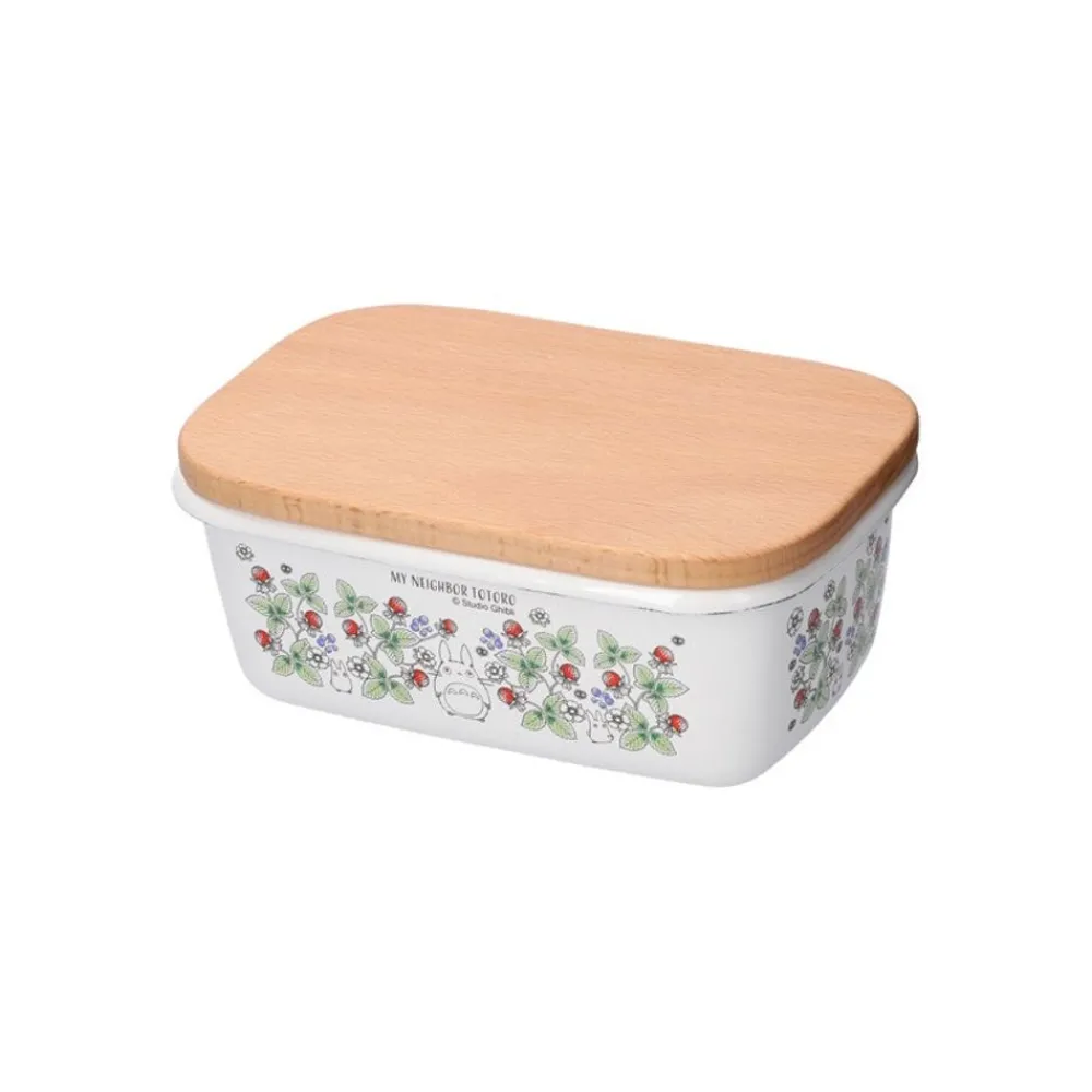 Best Maison Ghibli Enamel Butter Dish With Wooden Lid Soot Sprites 500Ml - My Neighbor T