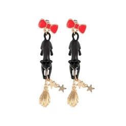 Best Maison Ghibli Jiji With Broom Pierced Earrings - Kiki'S Delivery Service