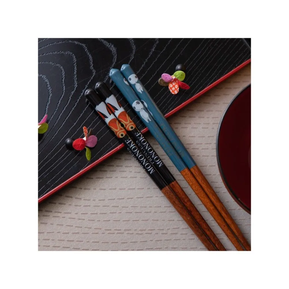 Sale Maison Ghibli Lacquered Chopsticks 21Cm Kodama Dark Blue - Princess Mononoke