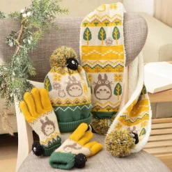 Clearance Maison Ghibli Pom Pom Scarf Totoro & Soot Sprites - My Neighbor Totoro