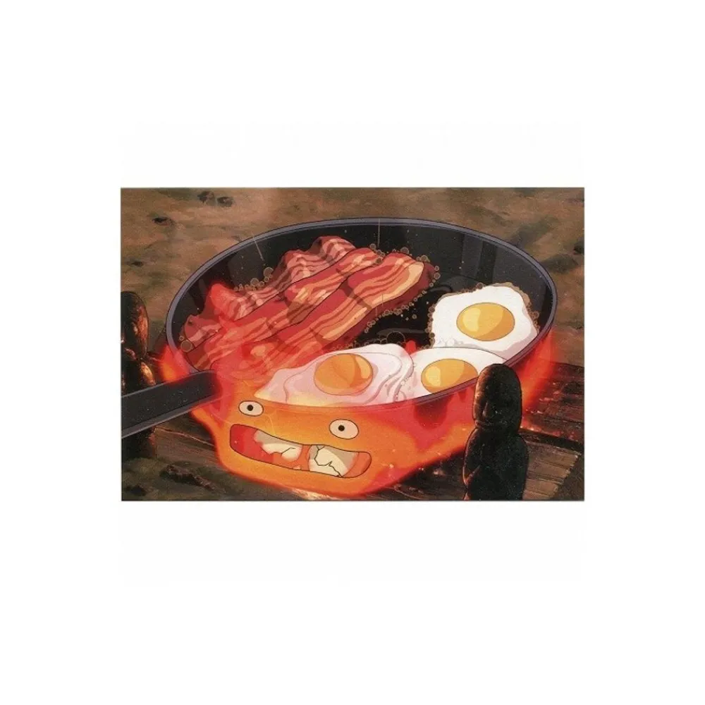 Maison Ghibli Postcard Calcifer Bacon & Egg - Howl'S Moving Castle