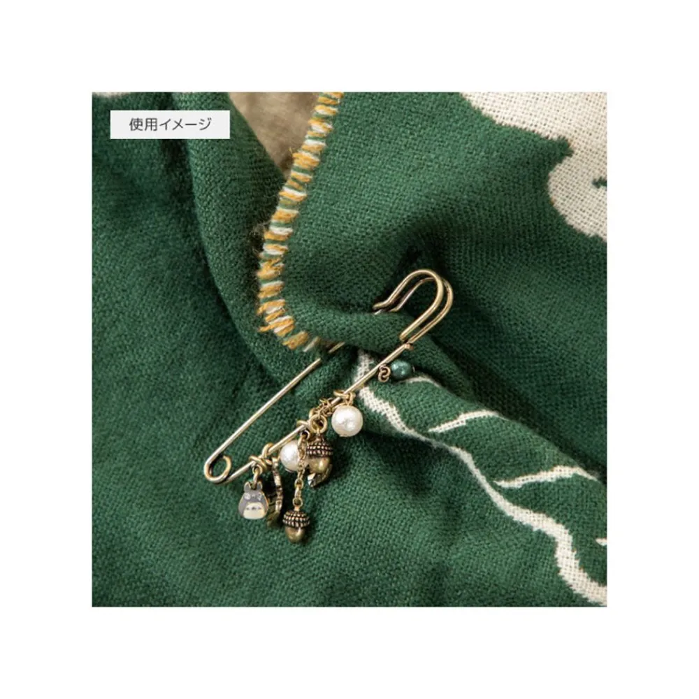 Clearance Maison Ghibli Safety Pin Brooch Totoro & Leaves - My Neighbor Totoro