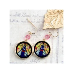 Best Maison Ghibli Stained Glass Series - Pierced Earrings Kiki- Kiki'S Delivery