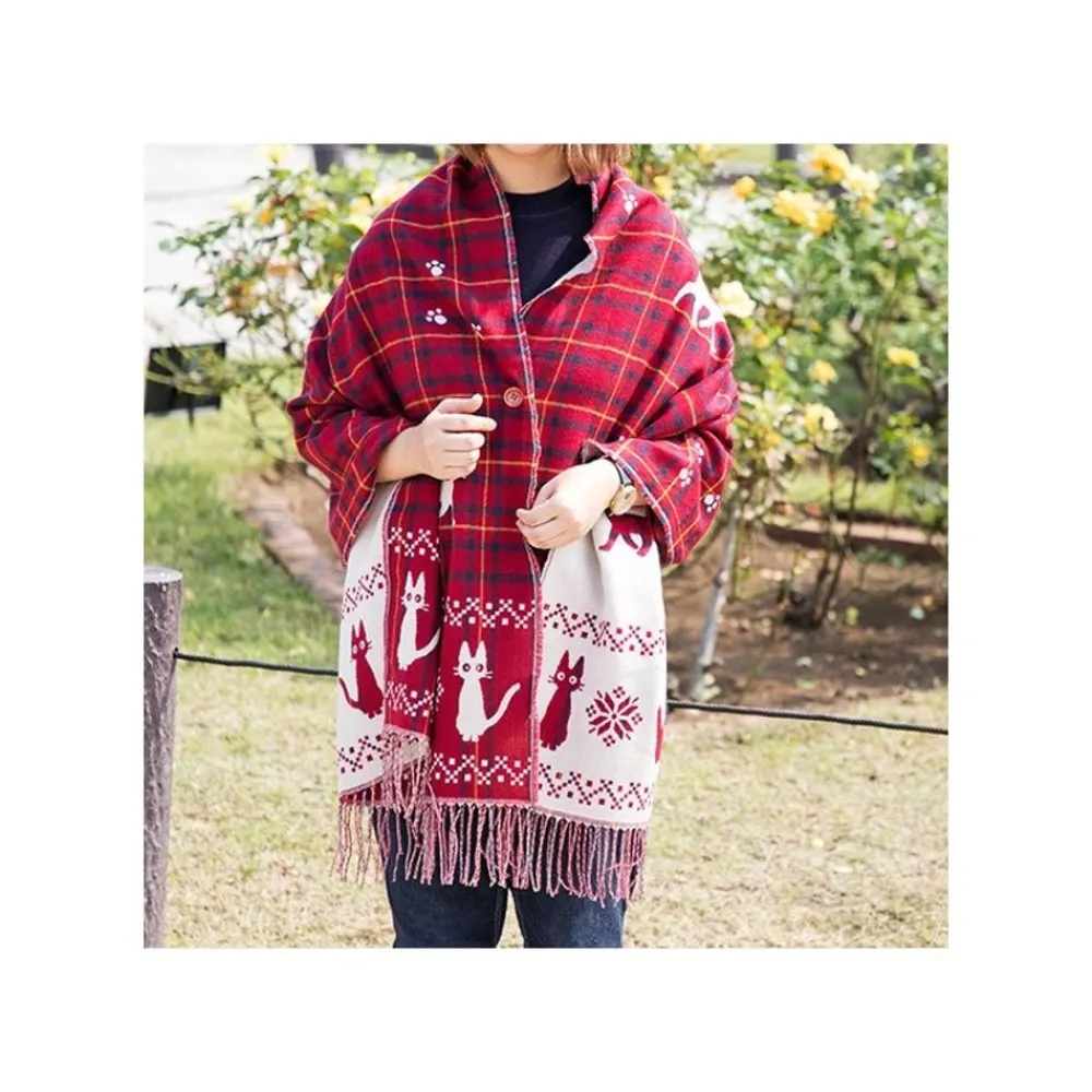 Discount Maison Ghibli Stole With Button Jiji Check Pattern - Kiki'S Delivery Service