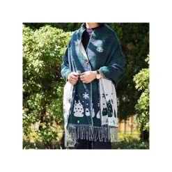 Clearance Maison Ghibli Stole With Button Totoro Check Pattern - My Neighbor Tororo