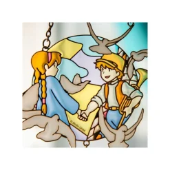 Sale Maison Ghibli Sun Catcher Stained Glass Sheeta & Pazu - Castle In The Sky