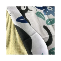 Sale Maison Ghibli Tenugui Jiji Blue Flowers - Kiki'S Delivery Service