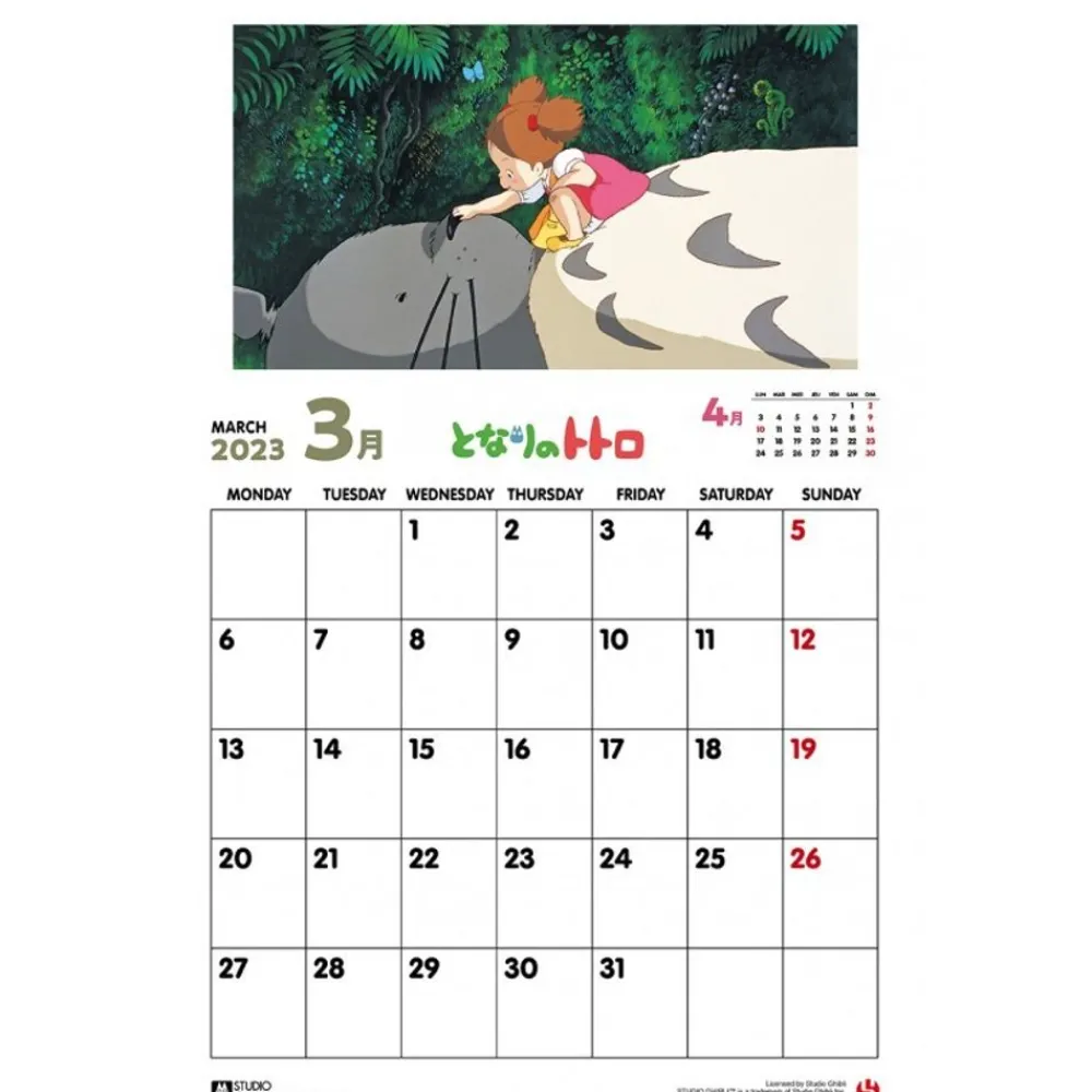 Outlet Maison Ghibli Totoro Calendar 2023