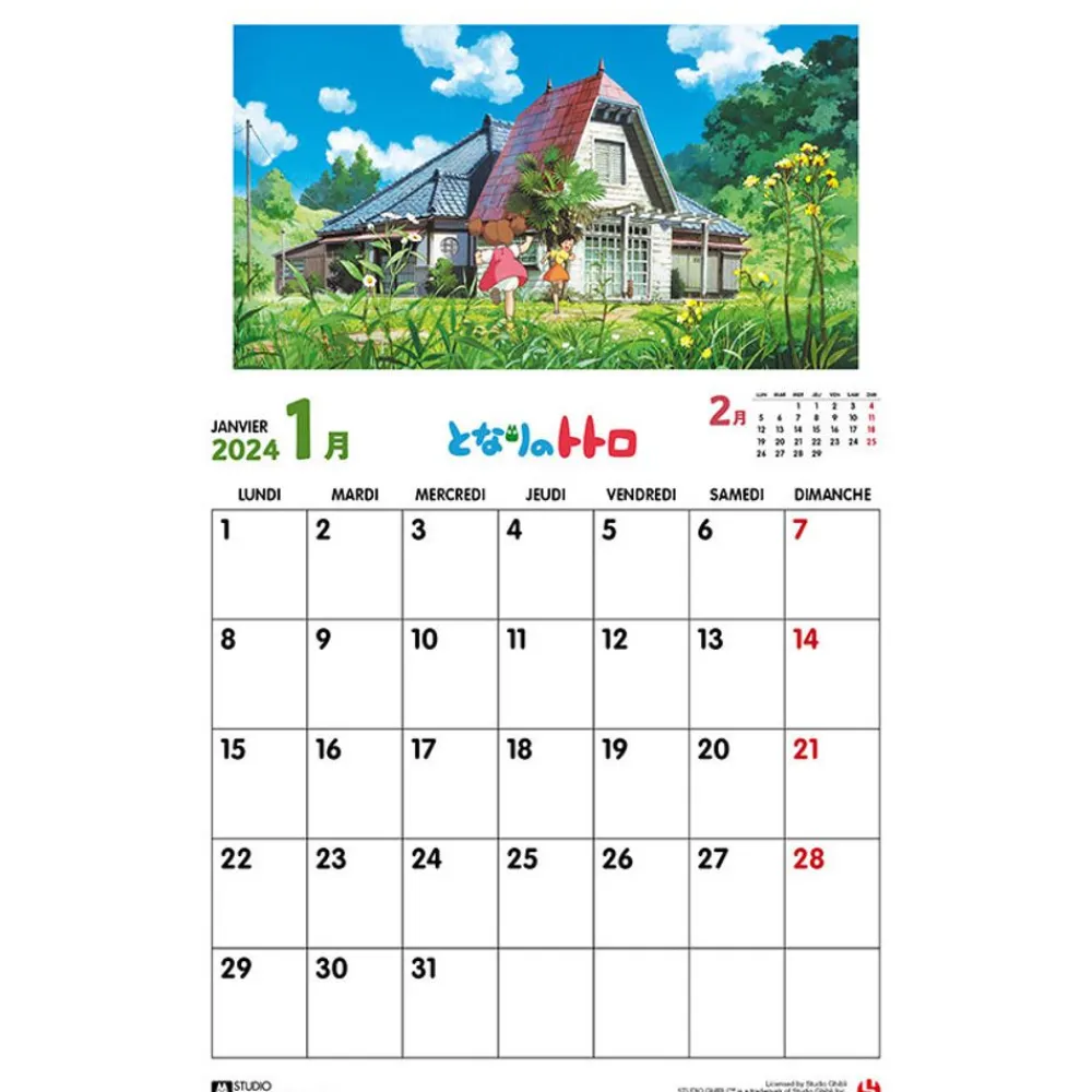 Clearance Maison Ghibli Totoro Calendar 2024 - Fr