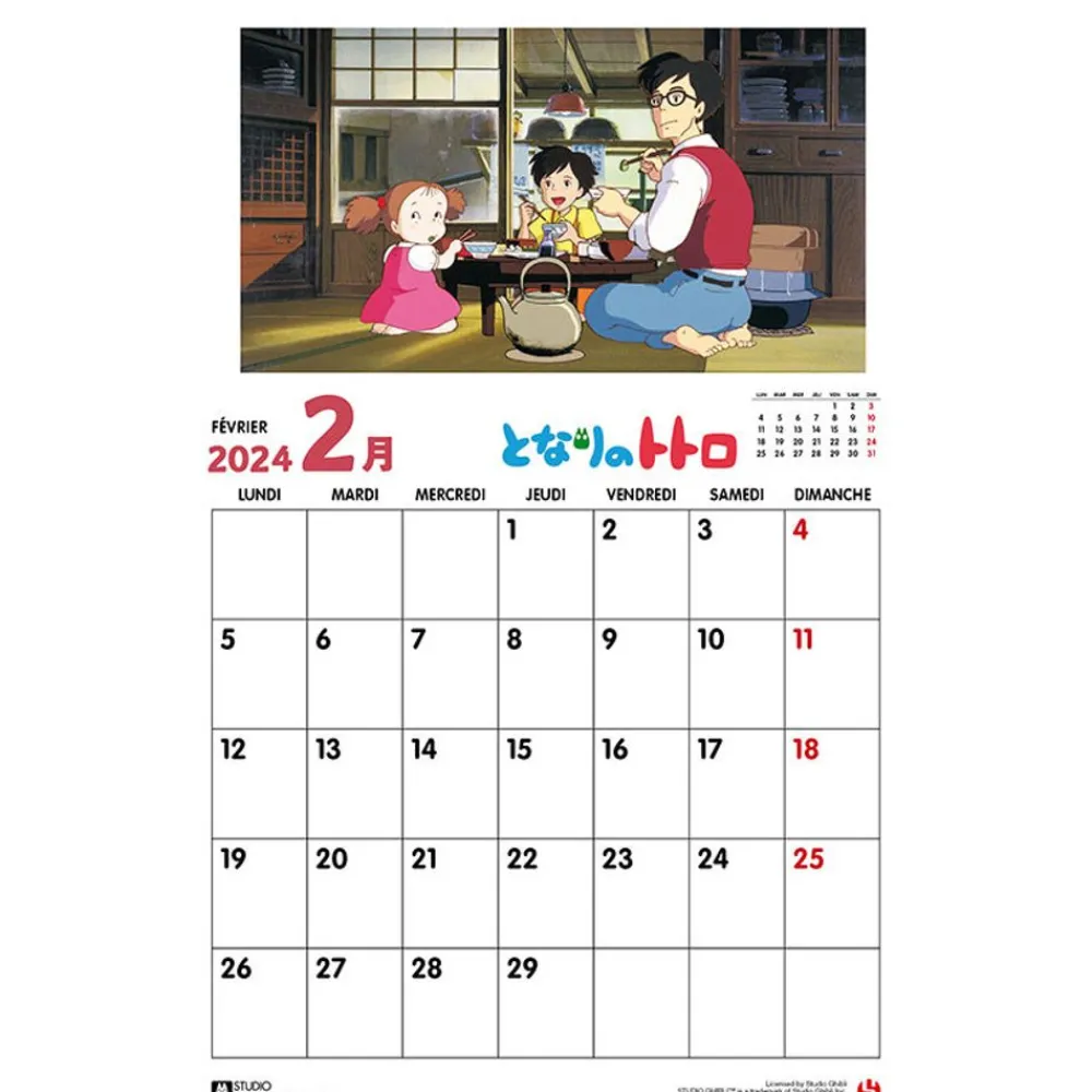 Clearance Maison Ghibli Totoro Calendar 2024 - Fr