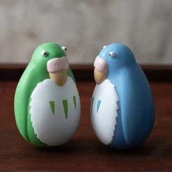 Outlet Maison Ghibli Two Pack Roly-Poly Figurines Blue & Green Parakeet - The Boy And The