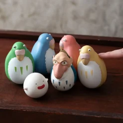 Best Maison Ghibli Two Pack Roly-Poly Figurines Heron & Warawara - The Boy And The Heron