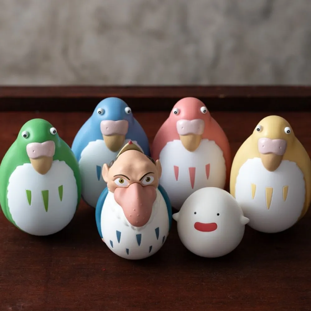 Best Maison Ghibli Two Pack Roly-Poly Figurines Heron & Warawara - The Boy And The Heron