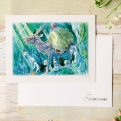 Hot Maison Ghibli Watercolour Greeting Cards 24 X 15,8 Cm Ashitaka In The Forest - Prin