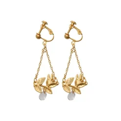 Sale Maison Ghibli White Totoro Clip Earrings Jewel Hidden In A Leaf - My Neighbor Totoro