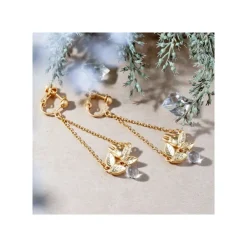 Sale Maison Ghibli White Totoro Clip Earrings Jewel Hidden In A Leaf - My Neighbor Totoro